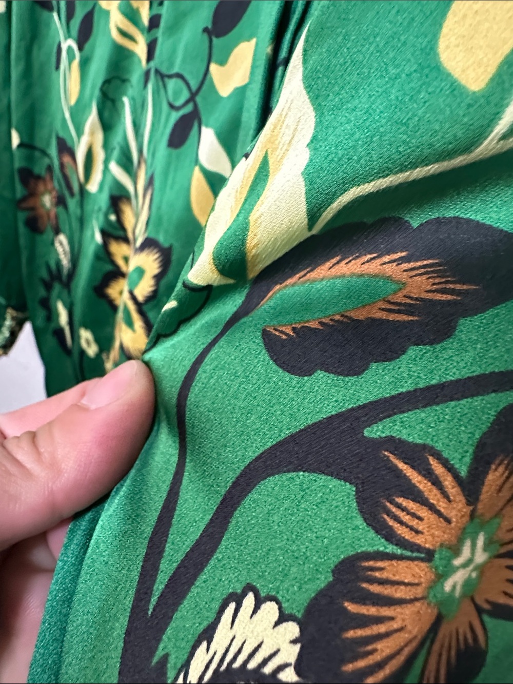 Chico's Green Floral Silk Button-Up Dress - Picture 4 of 6
